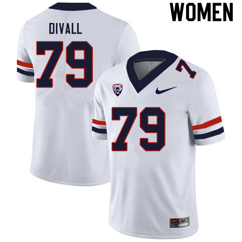 Women #79 Davis DiVall Arizona Wildcats College Football Jerseys Sale-White - Click Image to Close